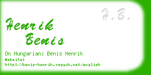 henrik benis business card